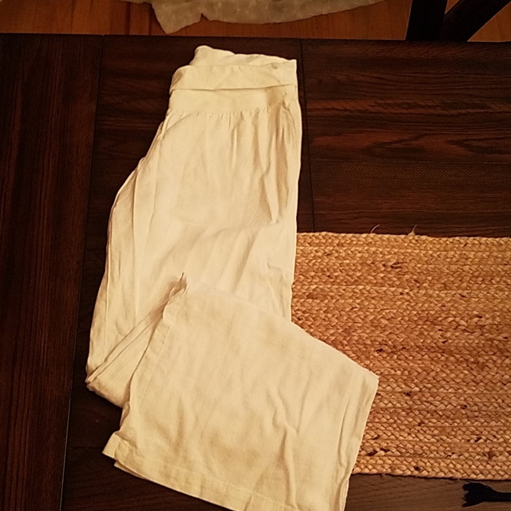 White linen pants